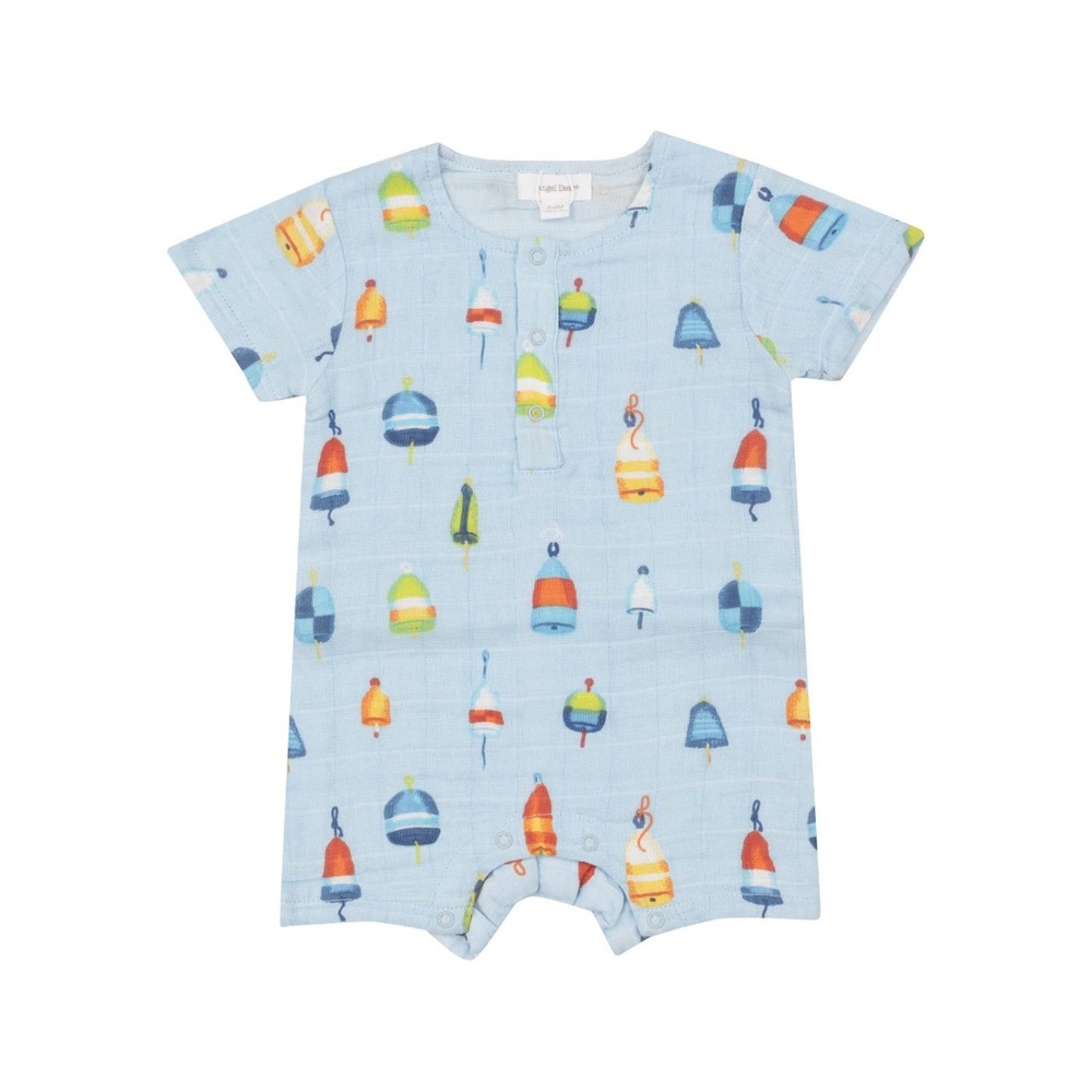 Angel Dear Blue Buoy Print Baby Romper